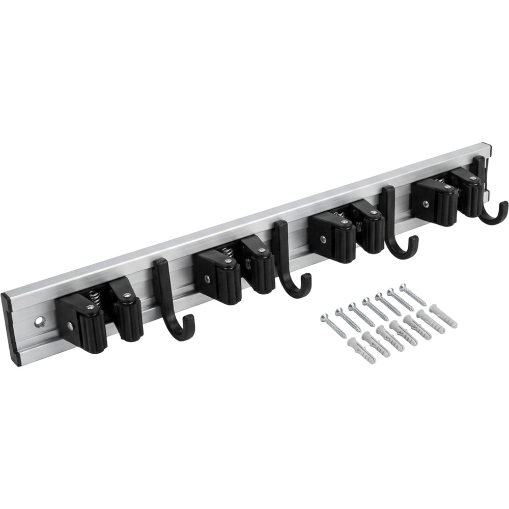 Vyrno Aluminum Mop and Broom Organizer 50 cm 4 Grips 3 Hooks - Product view