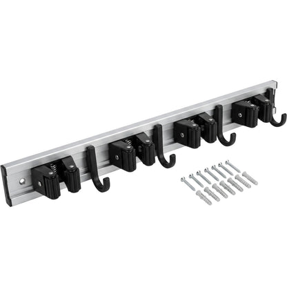 Vyrno Aluminum Mop and Broom Organizer 50 cm 4 Grips 3 Hooks - Product view